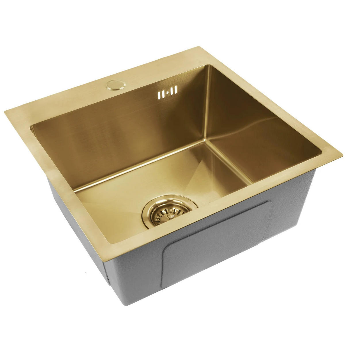 EDELSTAHLSPÜLE Rea Leo 40 Brush Gold ohne Küchenarmatur - Goldfarben, Metall (35/19/45cm) - REA