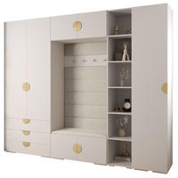GARDEROBEN-SET 236,7/290/47 - Goldfarben/Weiß, Holz/Kunststoff (290/236.7/47cm) - Abiks Möbel