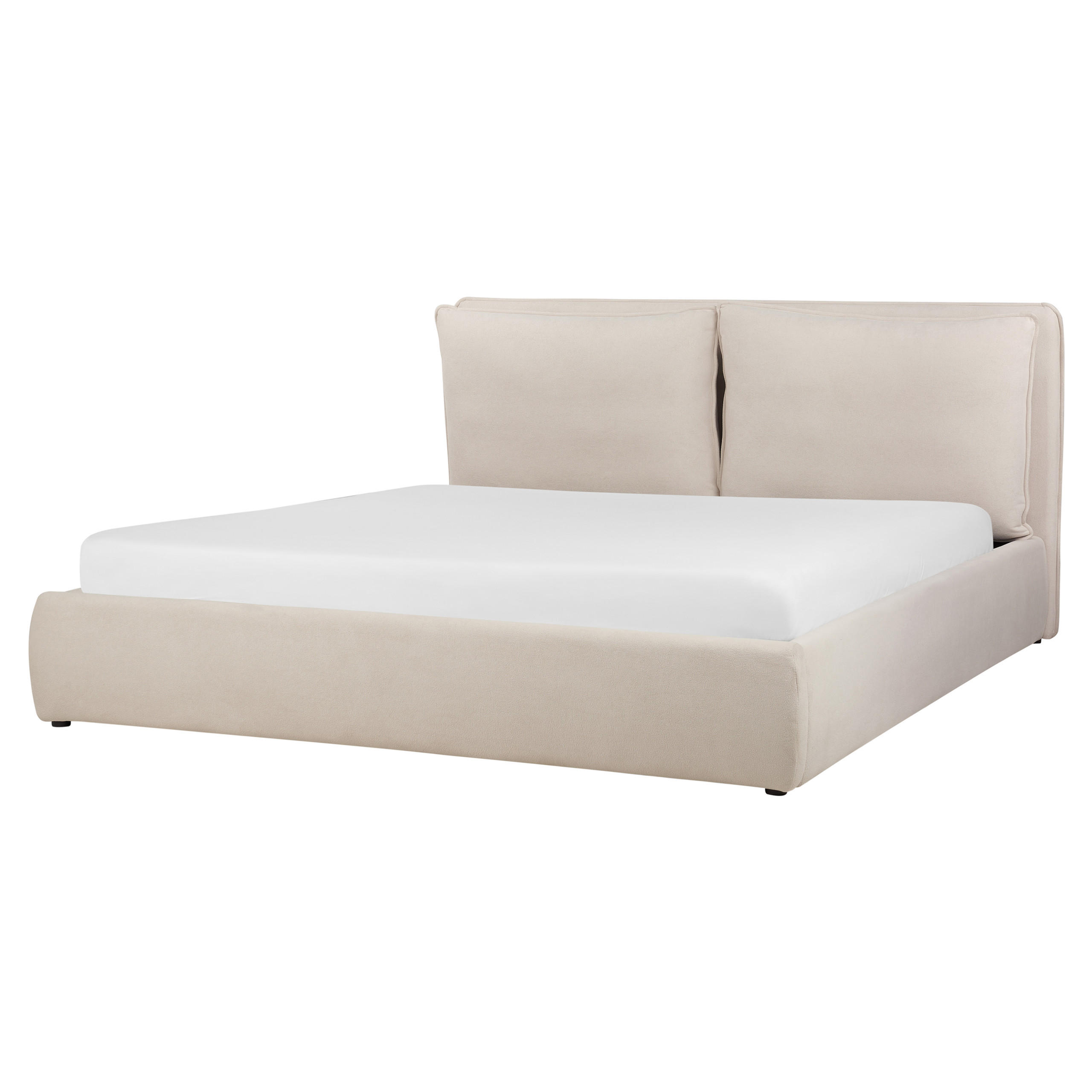 BETT mit Stauraum 180x200 cm Beige Bajonna - Beige, Textil (180/200cm) - Beliani