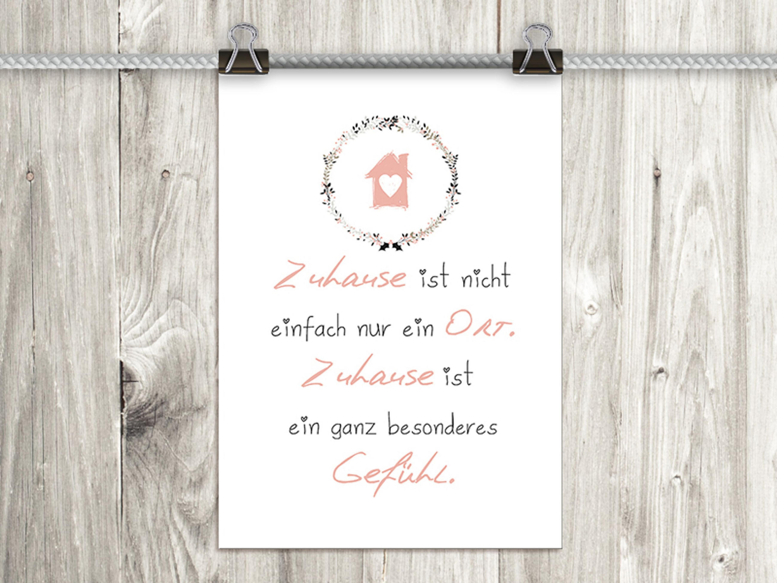 POSTER DIN A4 21x29,7 cm Zuhause Spruch Skandi - Beige, Papier (21/29.7/2cm) - artissimo