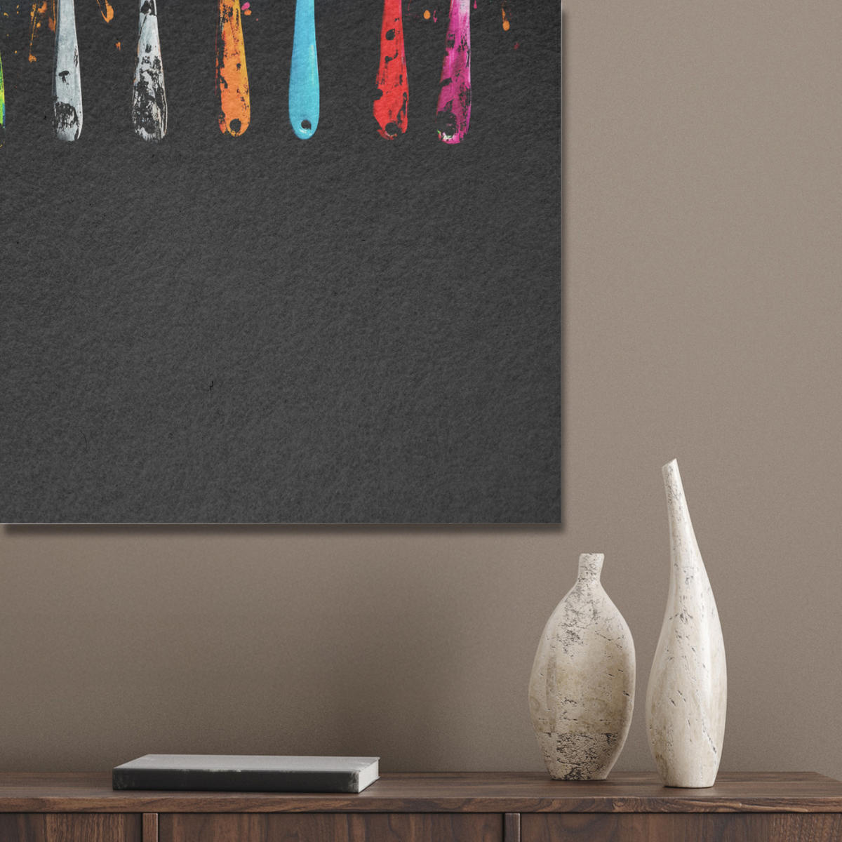 AKUSTIKBILD Löffel - Gewürze - Modern - Graffiti - Farbe - Farbenfroh Wanddeko 60x90 cm - Multicolor, Kunststoff (60/90/0.9cm) - MuchoWow
