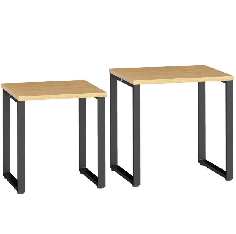 COUCHTISCH 2er-Set 60/50 cm in Holzoptik, stapelbar und platzsparend - Naturfarben, Holz (60/50/60cm) - BEAOK