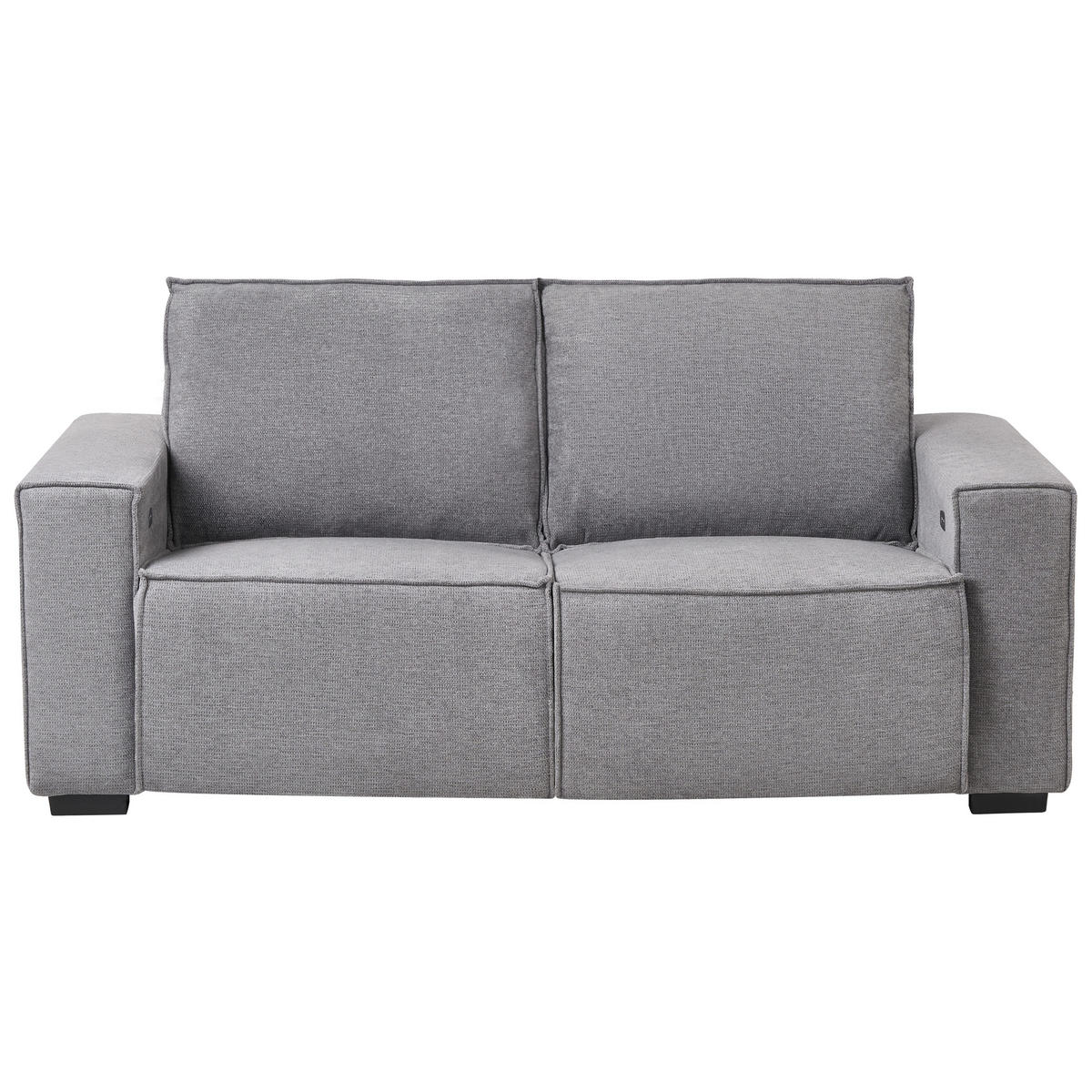 SOFA elektrisch verstellbar 2-Sitzer Stoff Grau Nukari - Dunkelgrau/Schwarz, Textil (190/93/92cm) - Beliani