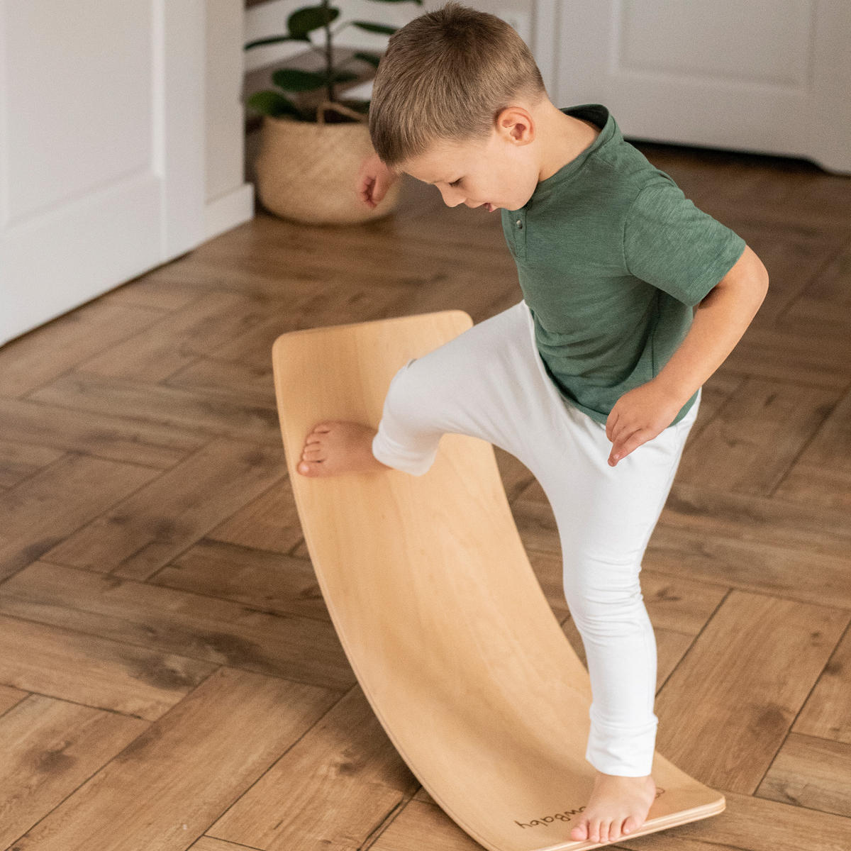 BALANCIERBRETT für Kinder 80x30cm, Balance Board, Naturholz - Naturfarben, Holz (30/18/80cm) - MeowBaby
