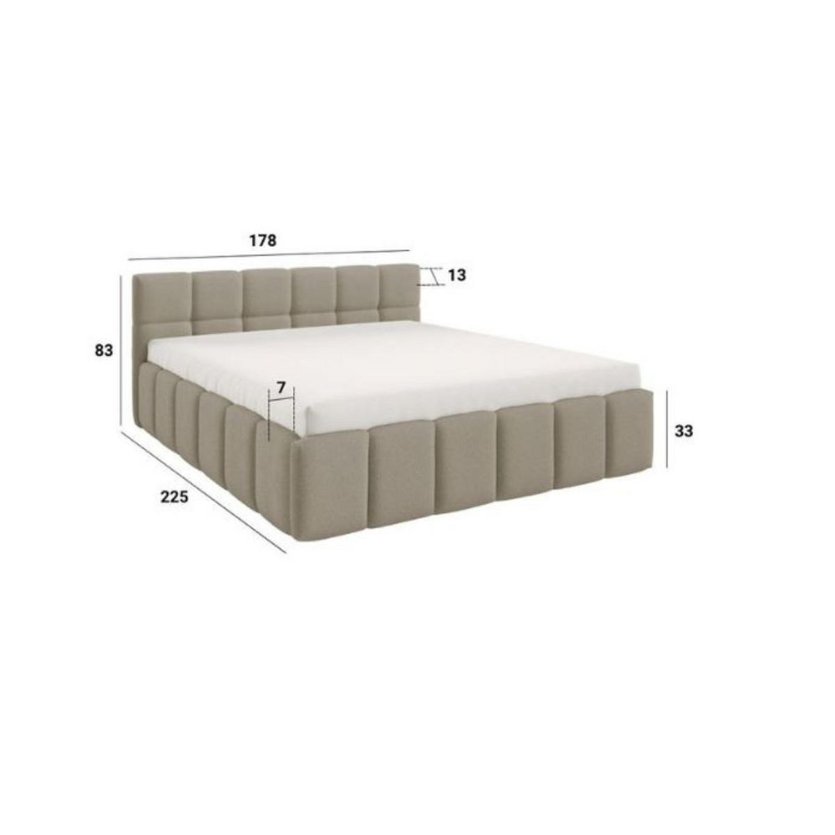 POLSTERBETT NUBO Slim 160x200 cm mit Bettkasten (Perfect Harmony 80) - Hellgrau, Holz (200/160cm) - Dekori_Interiors