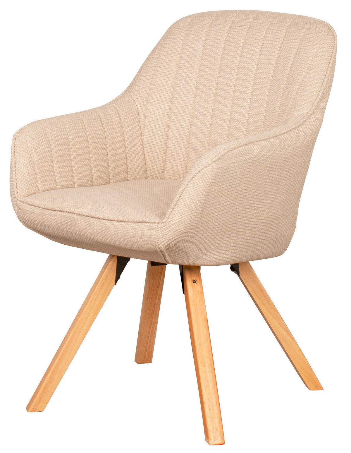 DININGSESSEL Matera - drehbar - beige - Beige/Naturfarben, Holz/Textil (59/84/61cm) - bene living