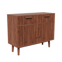 SIDEBOARD Nussbaumfarben 100cm Kommode mit 2 Türen 2 Schubladen Landhaus modern - Nussbaumfarben, Holz (100/80/35cm)