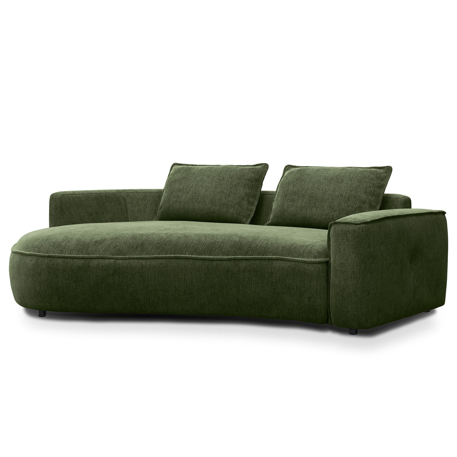 2,5-SITZER SOFA - Schwarz/Grün, Kunststoff/Textil (217/82/146cm) - home24