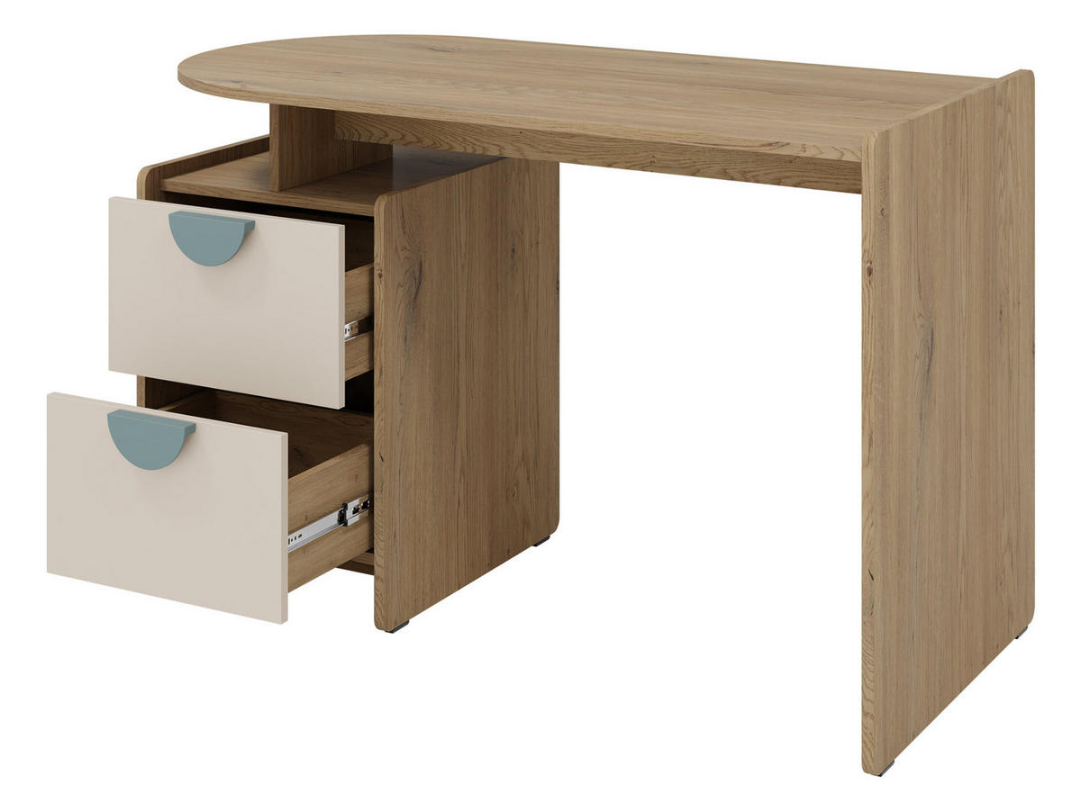 KINDERSCHREIBTISCH Lexi 2S 12 L / P - Eichefarben/Rosa, Holzwerkstoff/Kunststoff (121/78/60cm) - MIRJAN24