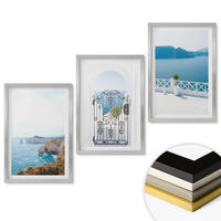 WANDBILDER 3er Set - 40x60 cm Silberner Rahmen - Meeresarchitektur Griechenlands - Silberfarben, Kunststoff (40/60cm) - ArtPrintCave