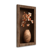 LEINWANDBILD Blumen in einer braunen Holzvertiefung 50x100cm - Braun, Textil (50/100cm) - Feeby