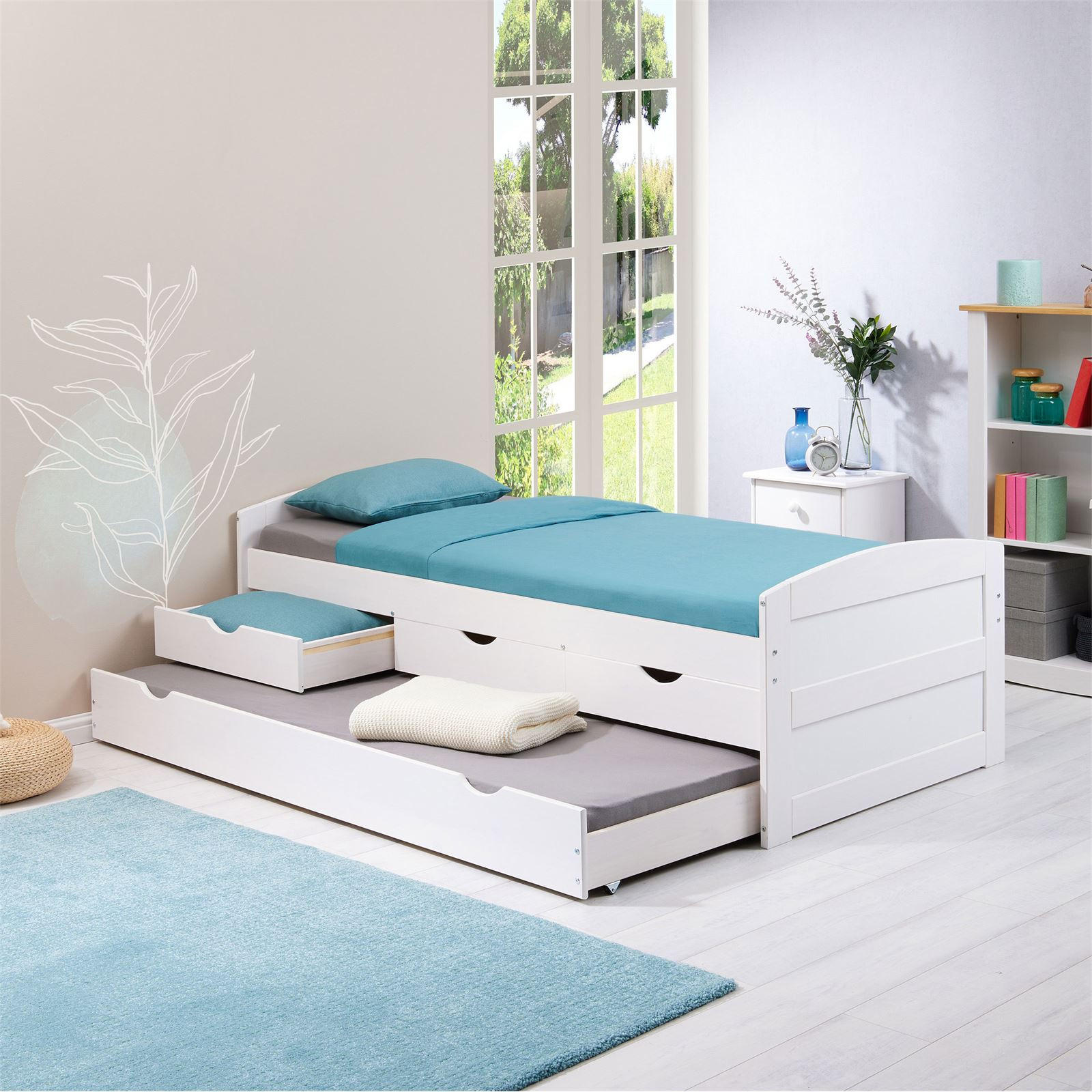 FUNKTIONSBETT JESSY 90X190 CM - Weiß, Holz (98/63/194cm) - IDIMEX