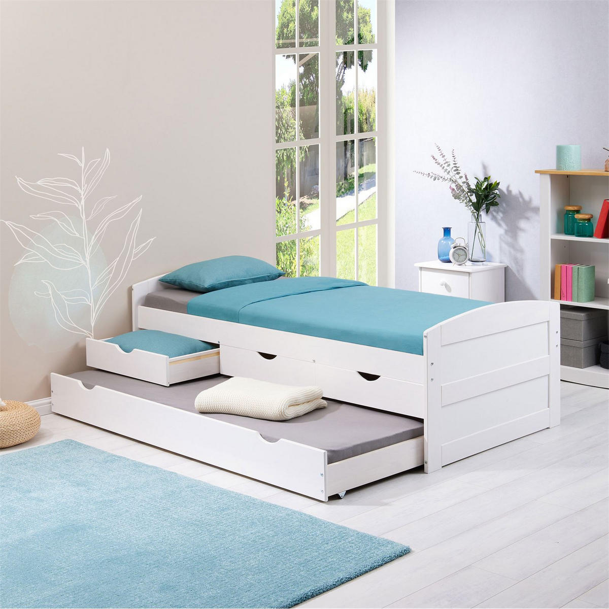FUNKTIONSBETT JESSY 90X190 CM - Weiß, Holz (98/63/194cm) - IDIMEX