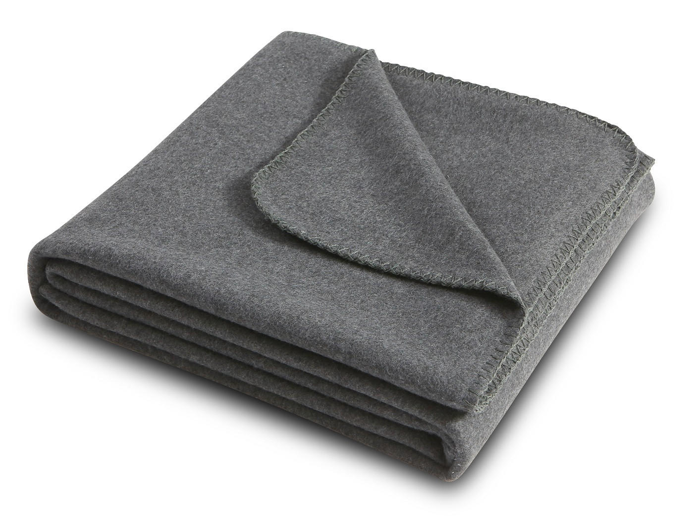 FLEECEDECKE eco-line dunkelgrau meliert 140/190 cm Ketteleinfassung Anti-Pilling - Dunkelgrau, Textil (140/190cm) - wometo