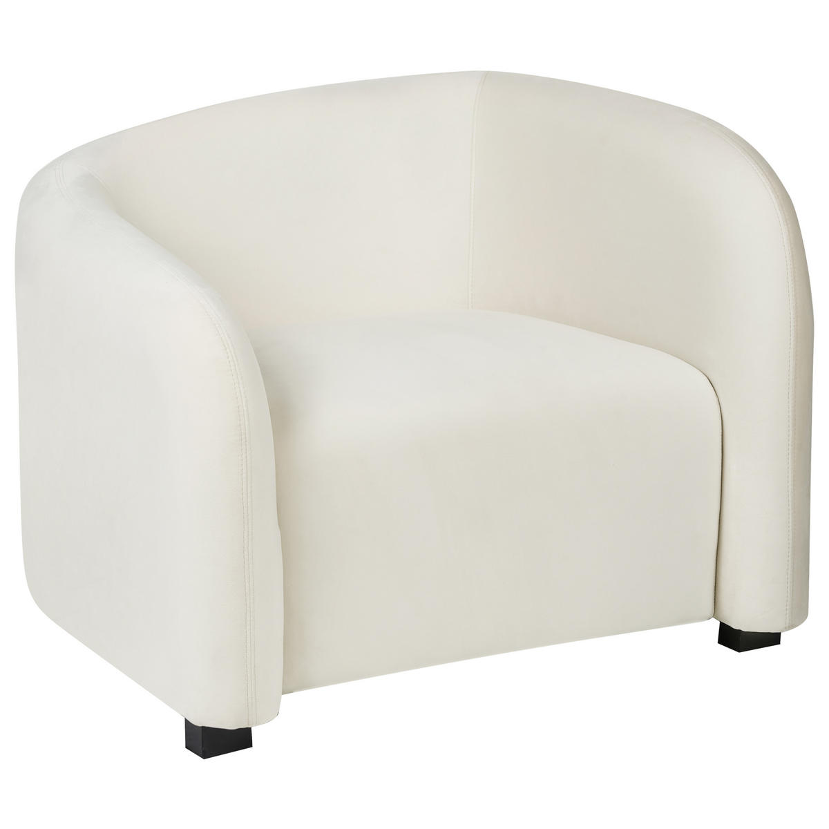 SADA POHOVEK 5-místná Sametová látka Krémově bílá Veltada - bílá/krémová, textil (205/75/90cm) - Beliani