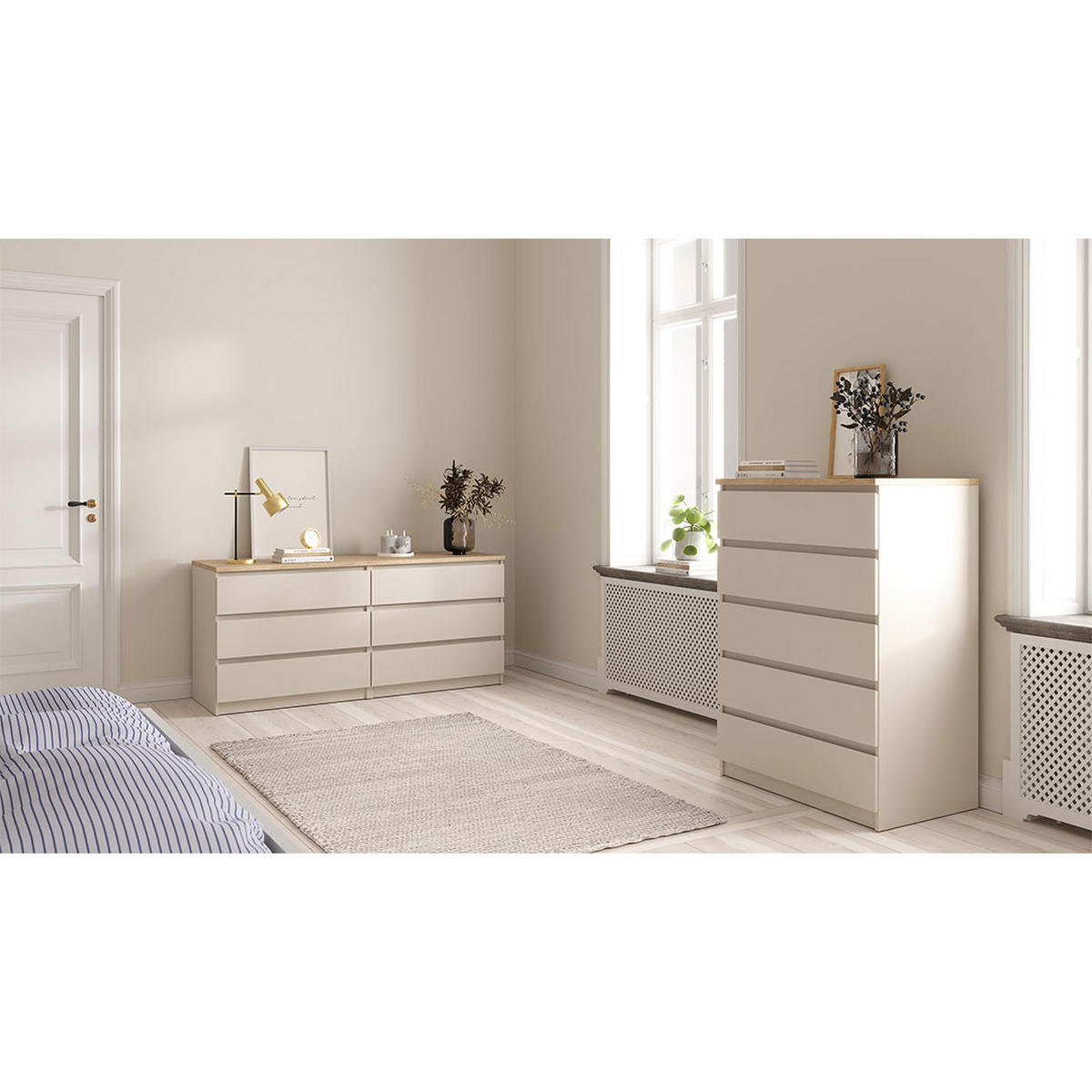 KOMMODE, Naia, Eiche, Holzwerkstoff, 77 x 50 x 112 cm - Eichefarben, Holzwerkstoff (77/112/50cm) - ebuy24
