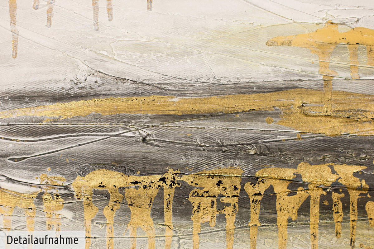 ACRYLBILD HANDGEMALT 75/100 cm - Beige/Goldfarben, Holz/Textil (75/100cm) - KUNSTLOFT