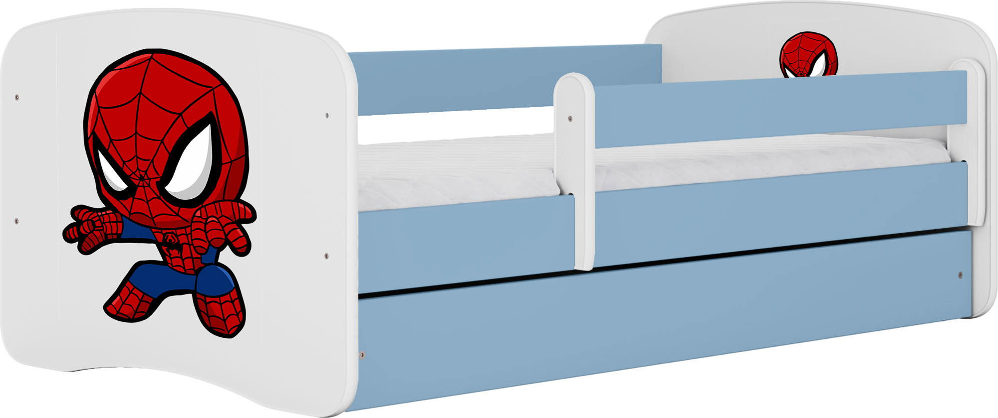 KINDERBETT Emily mit Schublade und Matratze, Blau 70x140 cm - Blau, Holzwerkstoff (140/70cm) - WFL GROUP