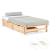 STAURAUMBETT mit Matratze 90/200 cm natur - Braun, Holz (90/200cm) - Homestyle4u