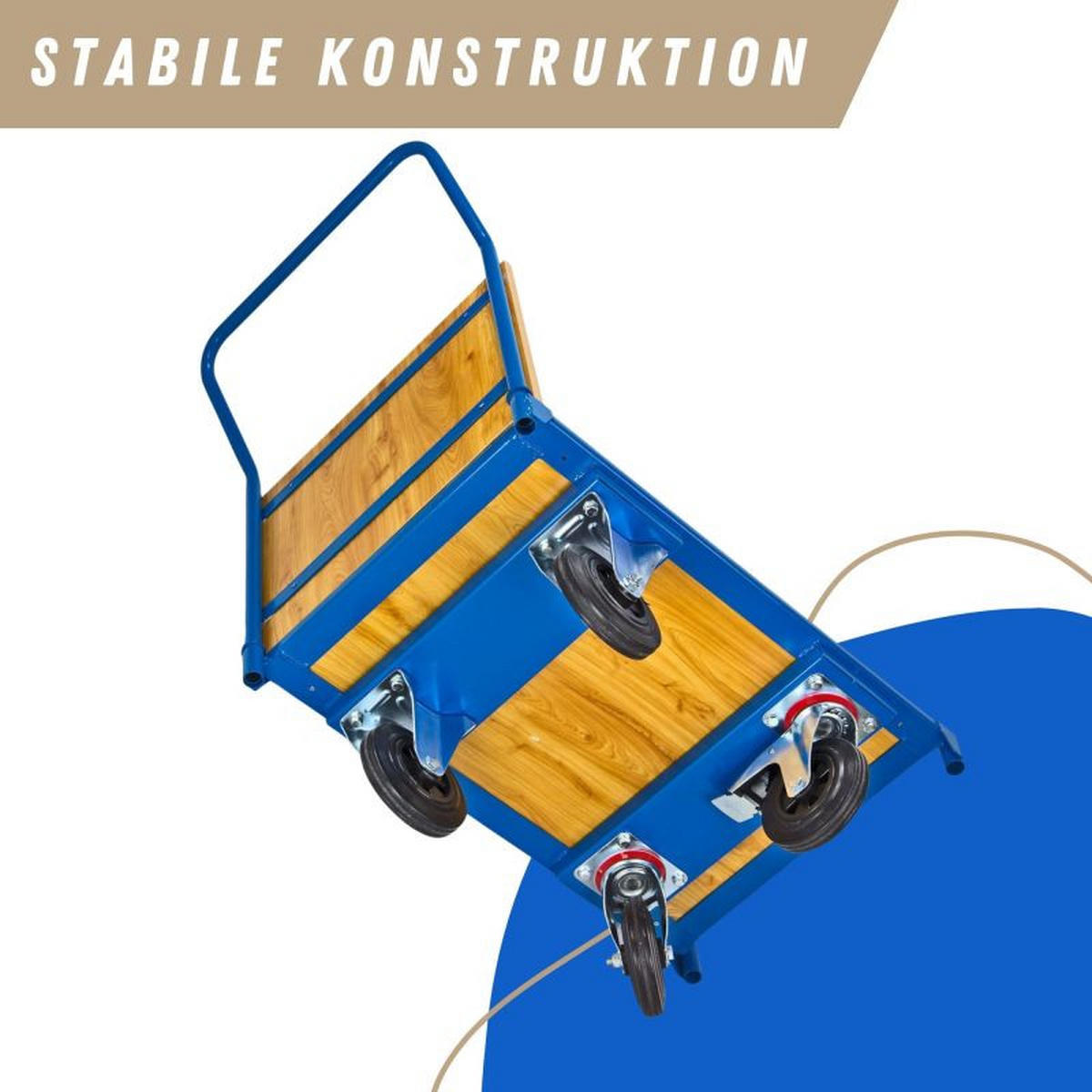 TRANSPORTWAGEN 93x51x95cm Traglast 180kg Lichtblau - Blau, Holz (95/51/93cm) - PROREGAL