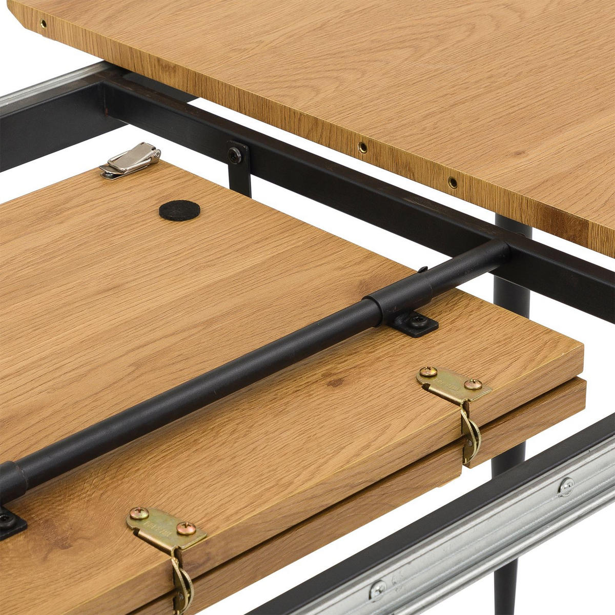 ESSGRUPPE ORSA FRANCA 7er Set Eiche - Eichefarben, Holzwerkstoff/Metall - IDIMEX