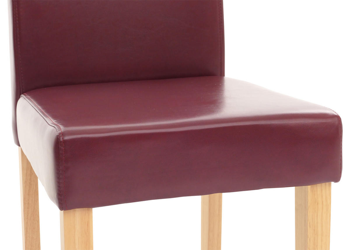 ESSZIMMERSTUHL 4er-Set klassisch und zeitlos 90x43x56cm Kunstleder Sitzhöhe 45cm Rot helle Beine - Rot, Kunststoff (43/90/56cm) - CHEFGASTRO