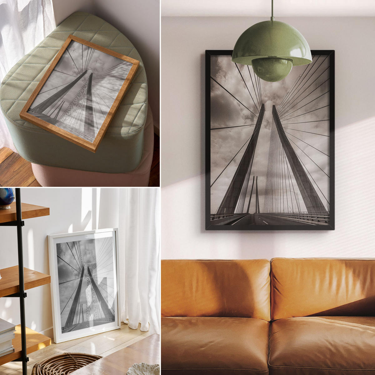 POSTER - 21x29 cm - Sample - Moderne Brücke - Grau, Textil (21/29.7/0.1cm) - TULUP