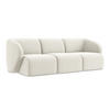 3-SITZER SOFA Samt Stoff Beige - Creme/Schwarz, Holzwerkstoff/Kunststoff (244/75/94cm) - Makamii