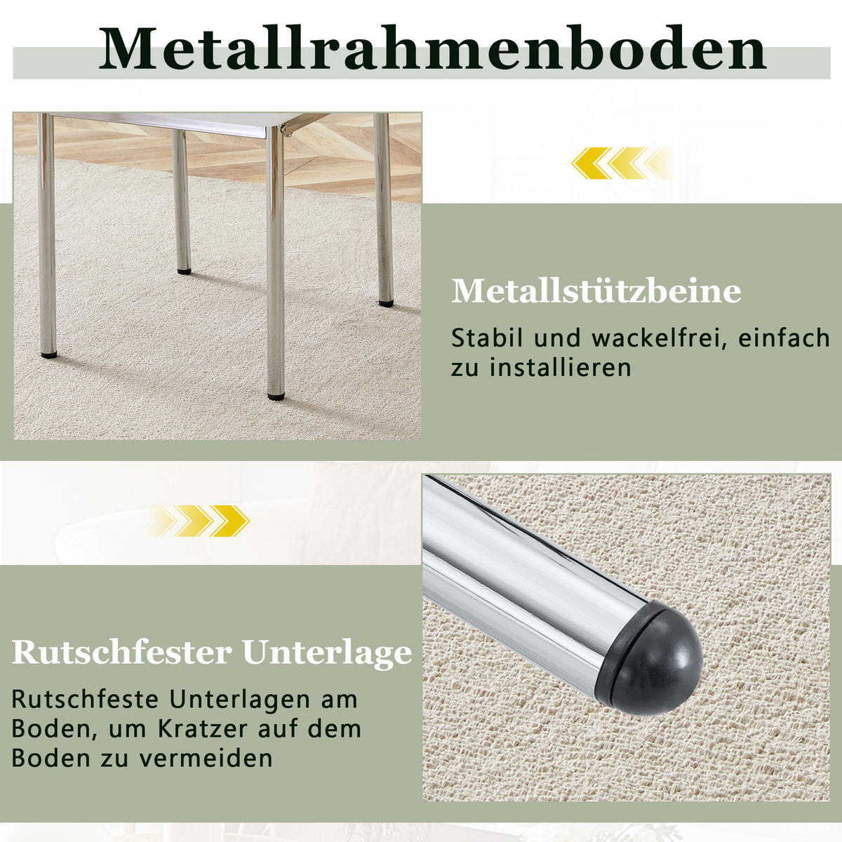 STUHL-SET DE-36577 4 Stück mit PU-Bezug und Metallbeinen Weiß - Weiß, Metall (42.6/93/43cm) - ComfortXL