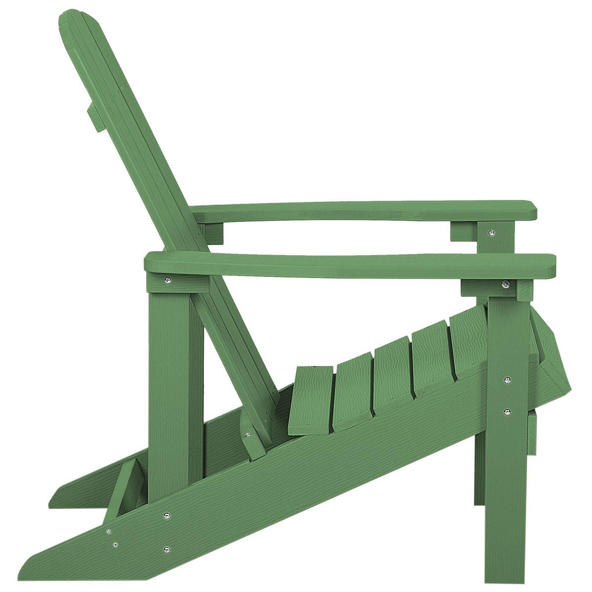 GARTENSTUHL mit Fußhocker Kunstholz grün Adirondack - Grün, Kunststoff (75/88/88cm) - Beliani