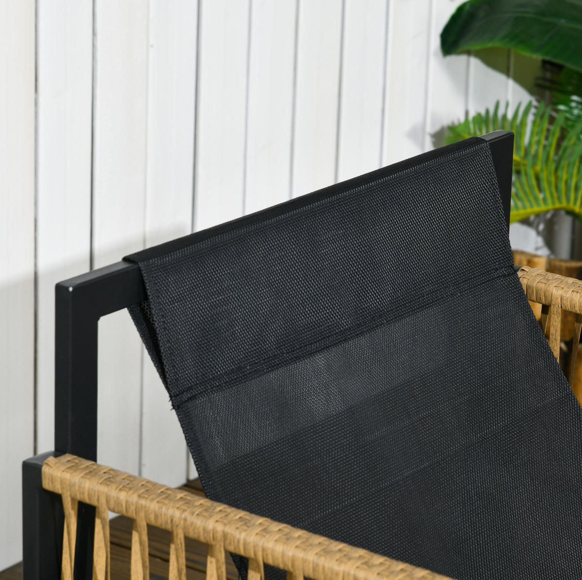 GARTENMÖBEL-SET 106/70/72 cm mit Glastisch, Sitzkissen und wetterbeständigem Polyrattan, Dunkelgrau - Dunkelgrau, Holzwerkstoff - Redom