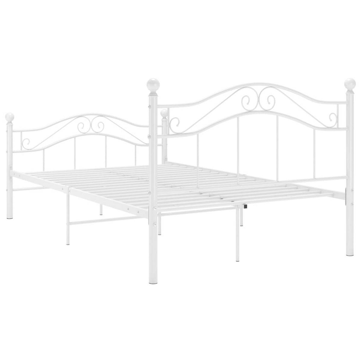 BETT Weiss Metall 120/200 Cm - Weiß, Metall - vidaXL