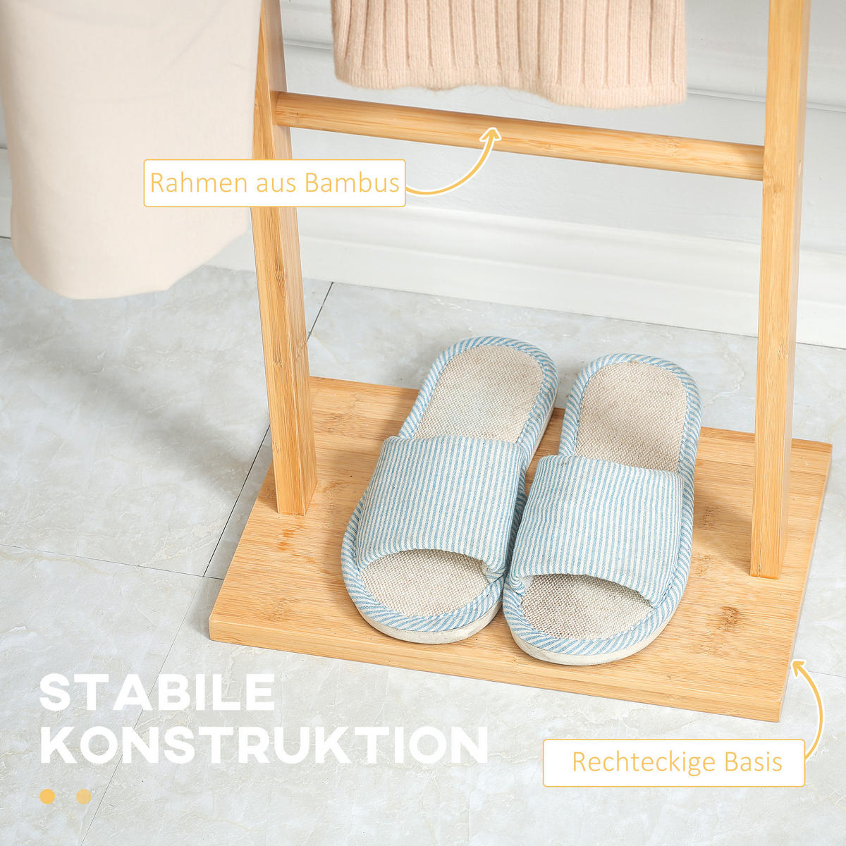 GARDEROBENSTÄNDER - Naturfarben, Holz (24/168/36cm) - HOMCOM