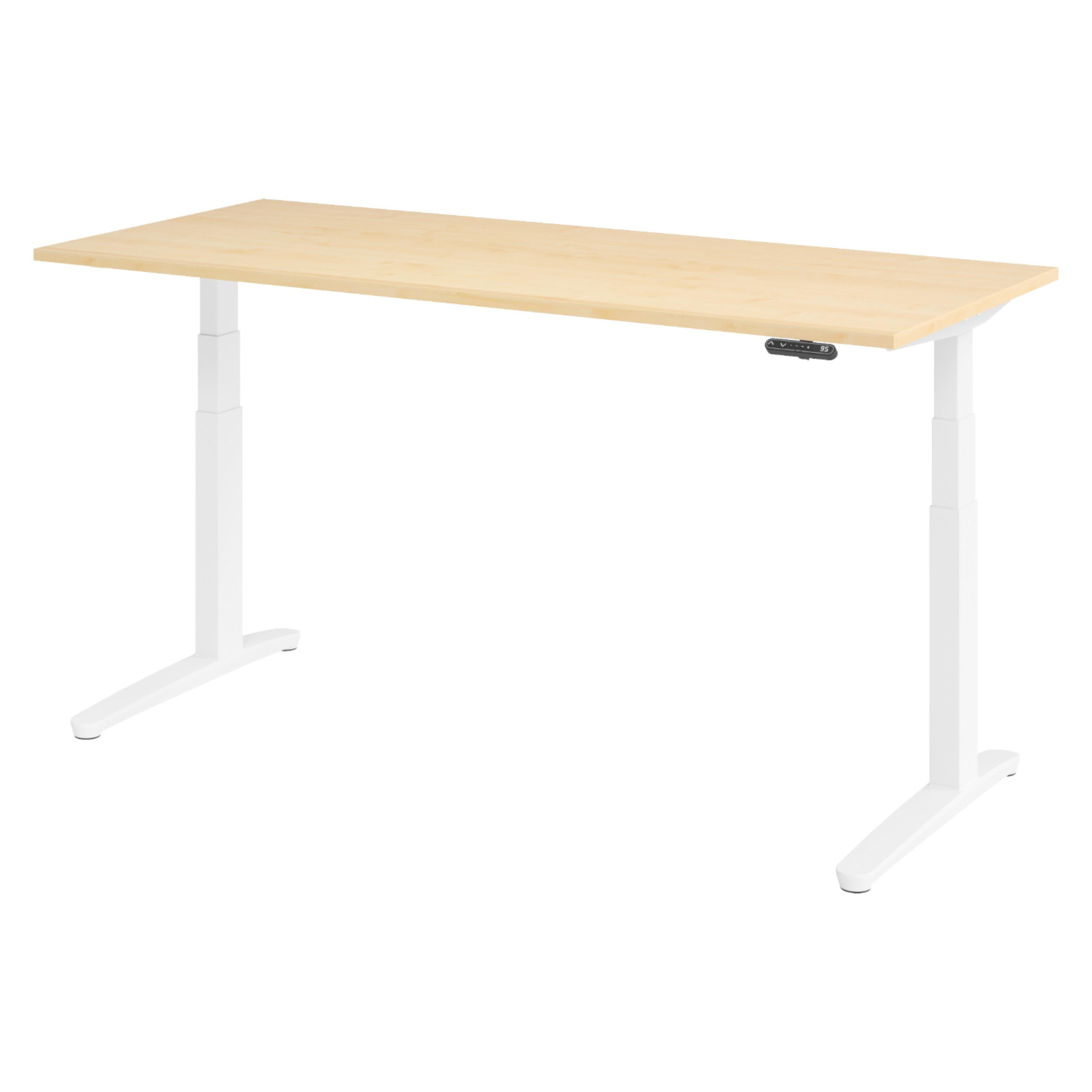 SCHREIBTISCH elektrisch XBHM 80/180/74 cm in Ahornfarben/Weiß - Ahornfarben/Weiß, Holzwerkstoff (80/180/74cm) - bümö