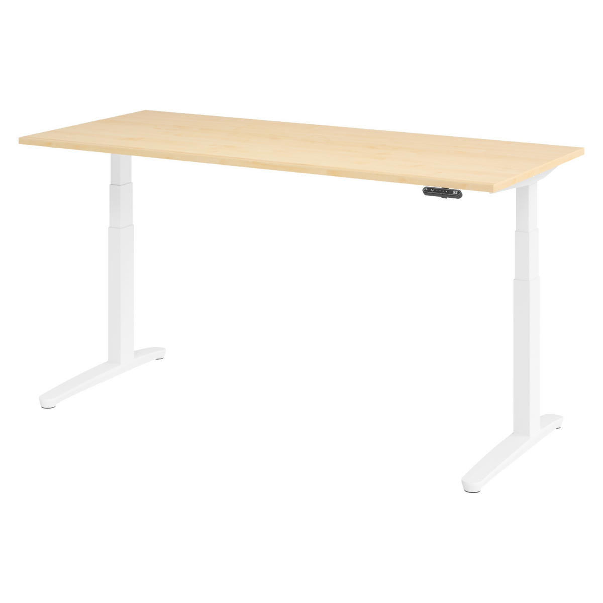 SCHREIBTISCH elektrisch XBHM 80/180/74 cm in Ahornfarben/Weiß - Ahornfarben/Weiß, Holzwerkstoff (80/180/74cm) - bümö