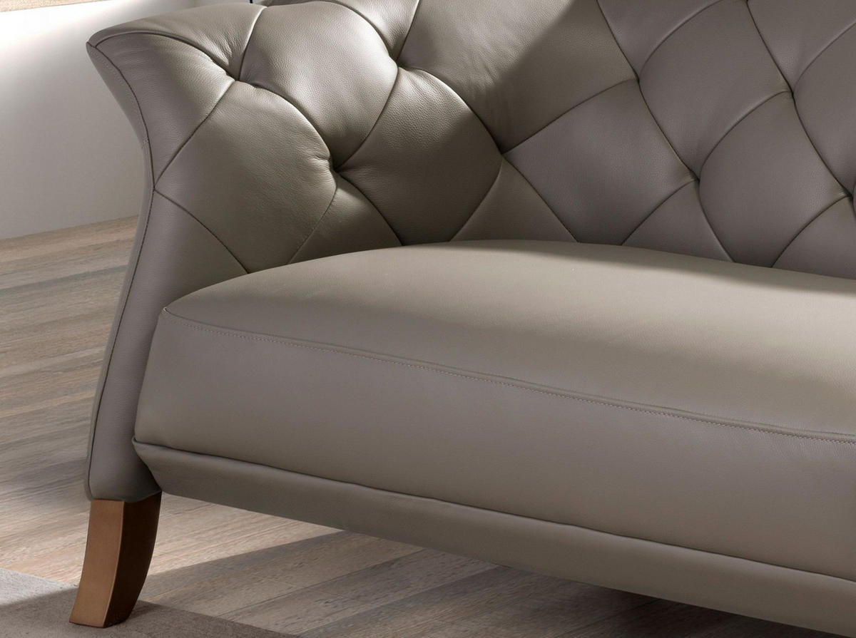 CHESTERFIELD-SOFA Chester sofa 3 sitzer grau leder 262/104/82 cm - Grau/Honig, Leder (262/82/104cm) - ANGEL CERDA