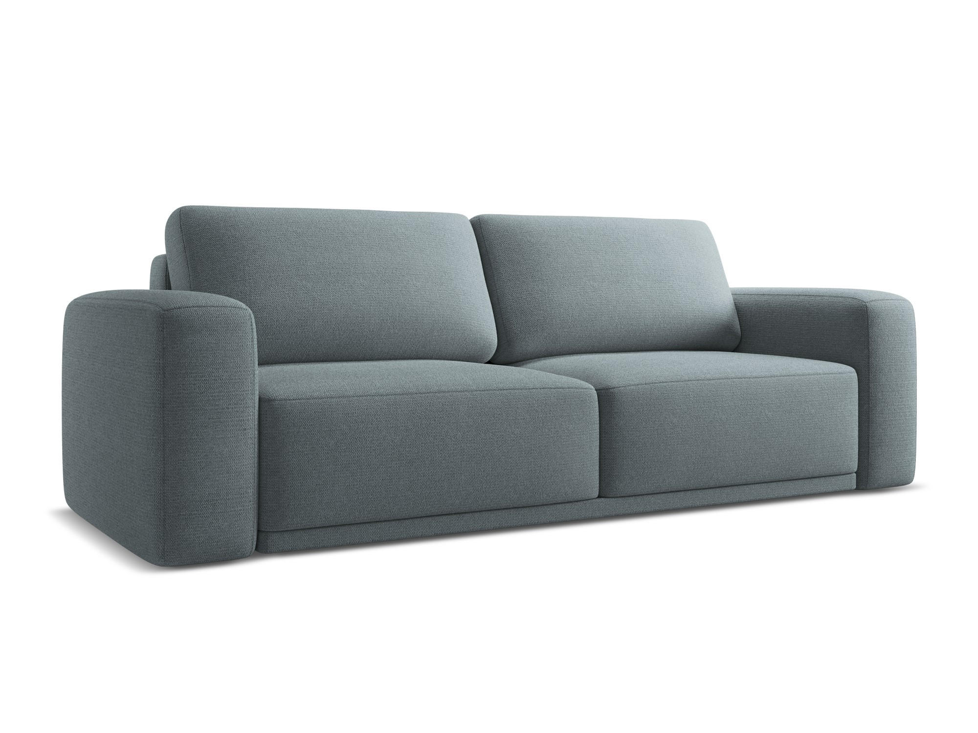 3-SITZER SOFA mit Schlaffunktion Chenille Stoff Blau - Blau/Blaugrau, Kunststoff/Textil (242/91/100cm) - Makamii