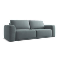 3-SITZER SOFA mit Schlaffunktion Chenille Stoff Blau - Blau/Blaugrau, Kunststoff/Textil (242/91/100cm) - Makamii