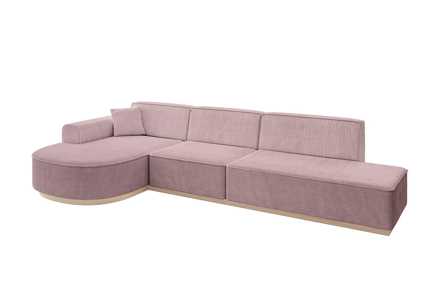 ECKSOFA Ottomane Links ARRIO-L2 - 328x171x83 cm Rosa - Rosa, Holzwerkstoff/Textil (328/171cm) - ALTDECOR