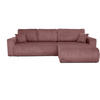 ECKSCHLAFSOFA Porto mit universelle Ottomane, Rosa - Schwarz/Rosa, Textil (288/190cm) - Beautysofa