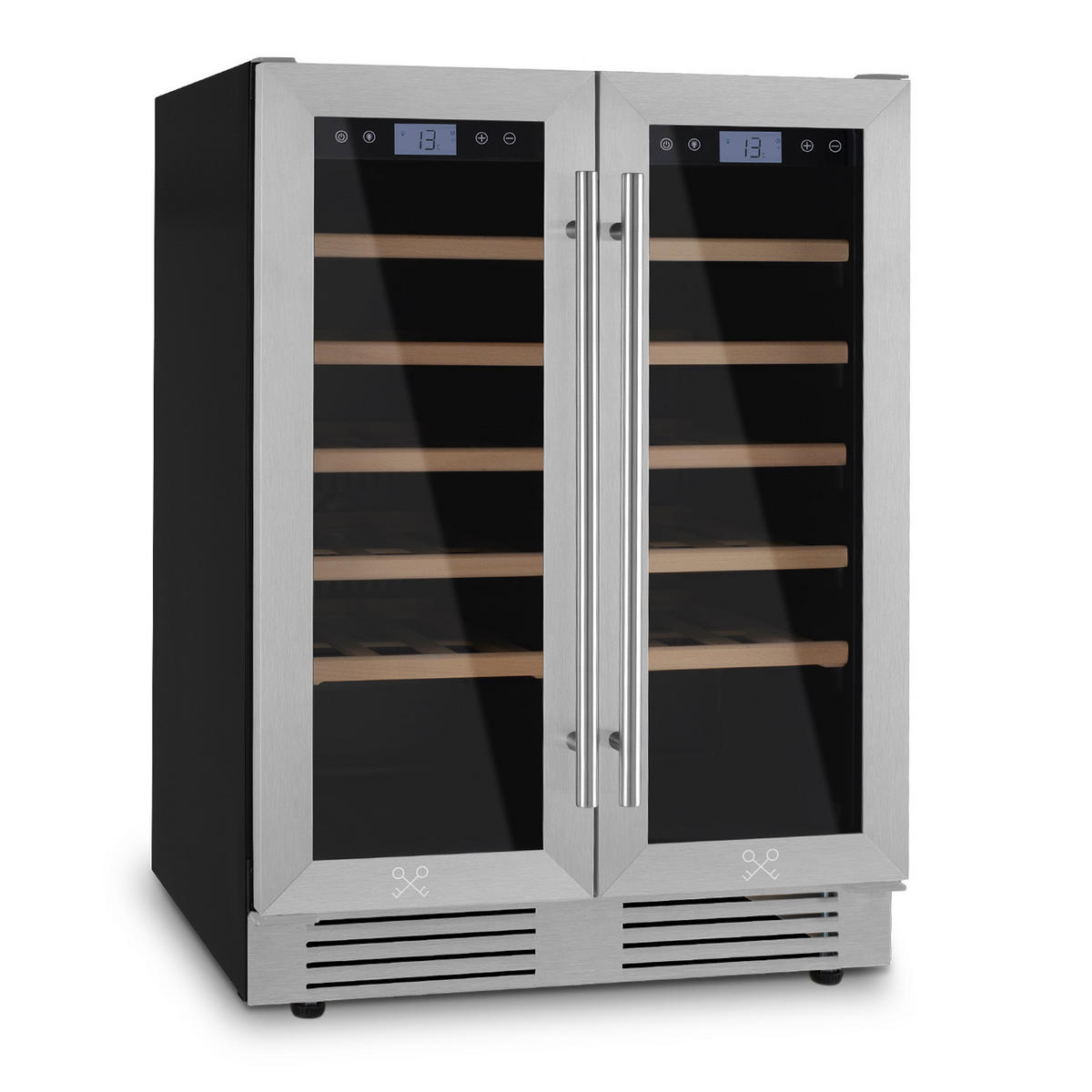 WEINKÜHLSCHRANK CAVCED42 Schwarz und Silber, 42 Flaschen, Kapazität 126L, Temperaturzonen von 5°C bis 20°C - Schwarz, Metall (59.5/83/57.5cm) - Les Petits Champs