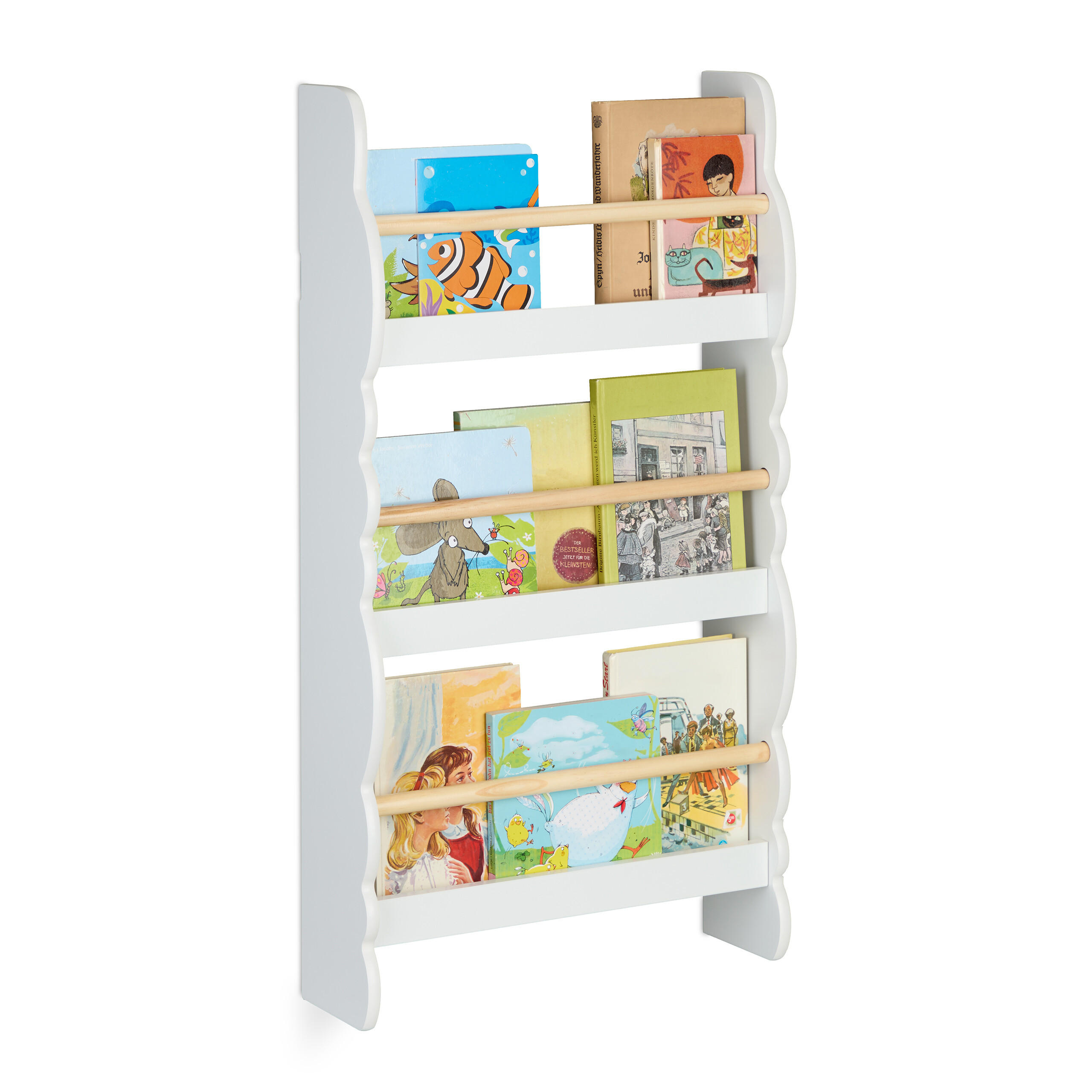 BÜCHERREGAL - Weiß, Holz/Holzwerkstoff (42.5/80/14cm) - Relaxdays