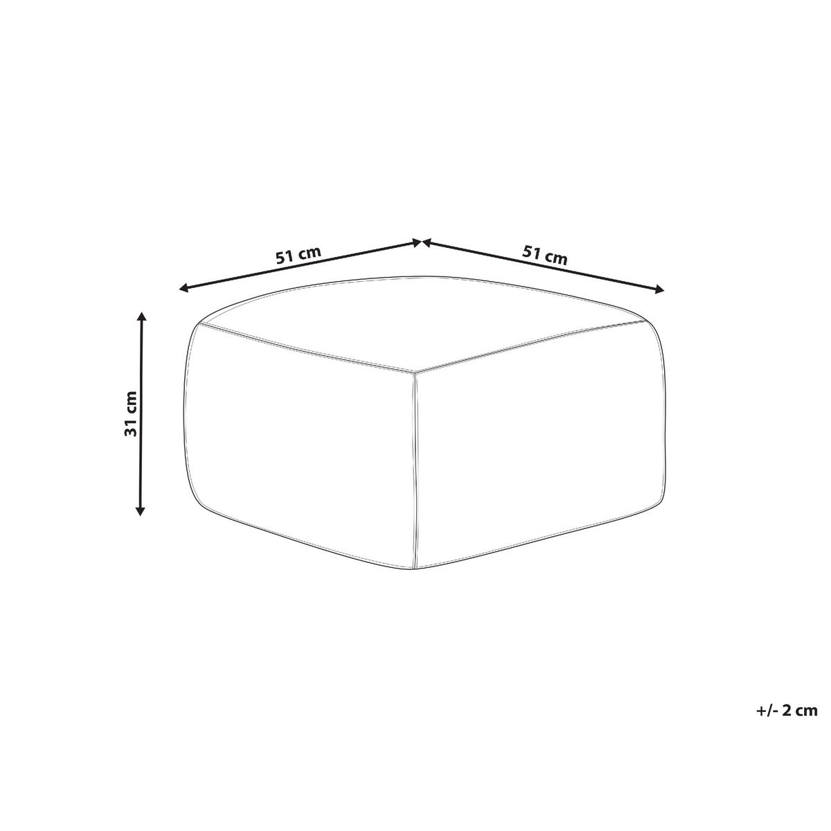 POUF Urpad 50/50/30 cm - Rot, Naturmaterialien (50/30/50cm) - Beliani