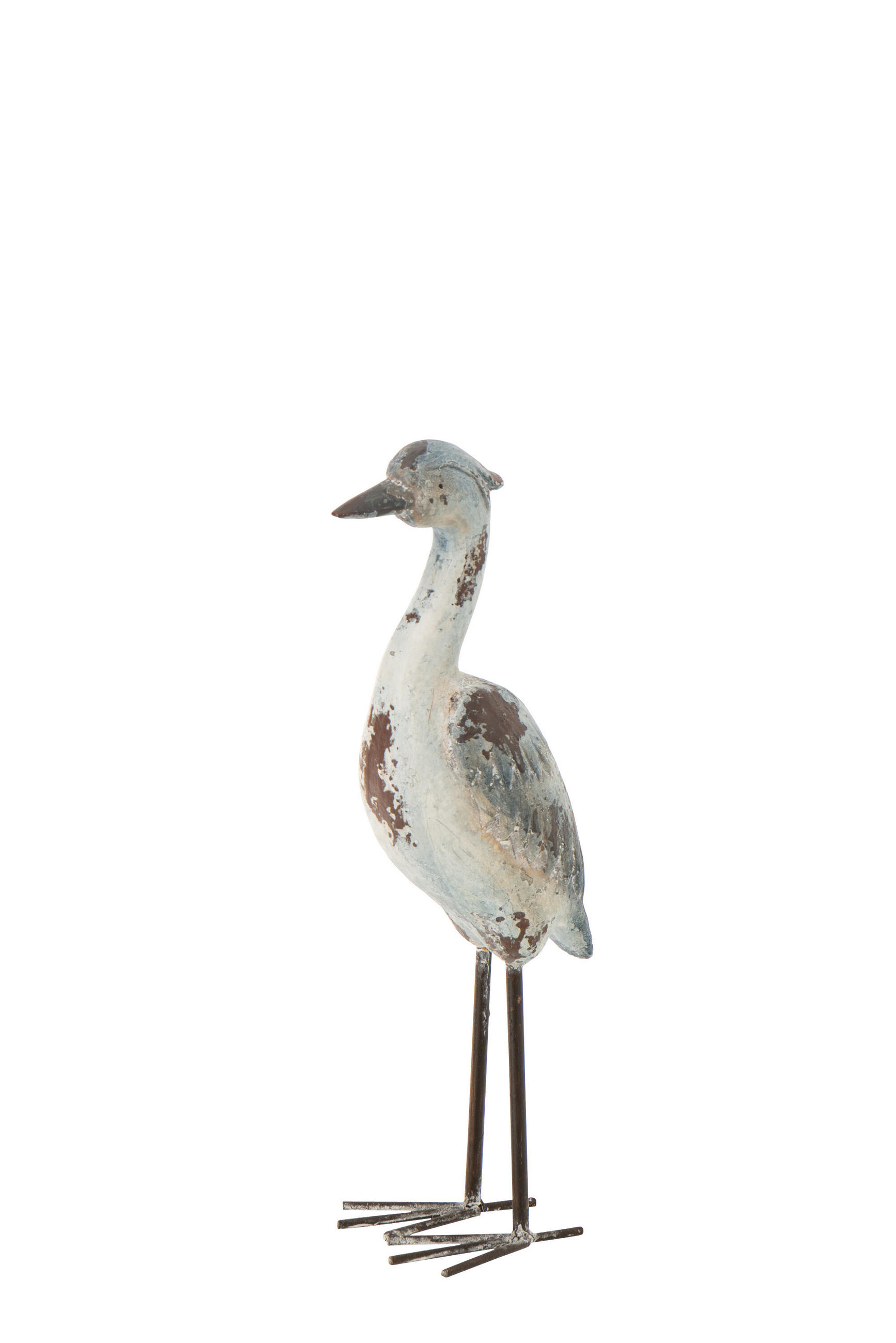 DEKOOBJEKT VOGEL ANTIK AUßEN - Blau, Glas/Naturmaterialien (12/51/20cm) - J-Line
