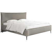 POLSTERBETT Pillow Rise mit Bettkasten, Lattenrost & hohen Metallfüßen in Taupe Chenille 120x200 cm - Taupe/Beige, Holz/Holzwerkstoff (120/200cm) - WFL GROUP