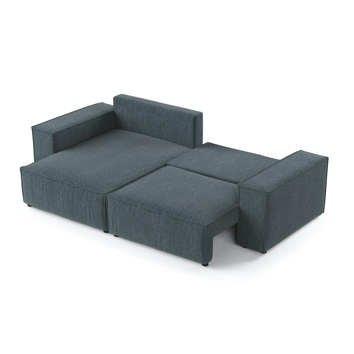 ROHOVÁ SEDAČKA CAVO, textil, Modrošedá - černá/šedohnědá, dřevo/kompozitní dřevo (255/148cm) - AltaBeds