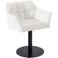 SESSEL Lederlook weiß - Schwarz/Weiß, Textil/Metall (64/75/48cm) - CLP