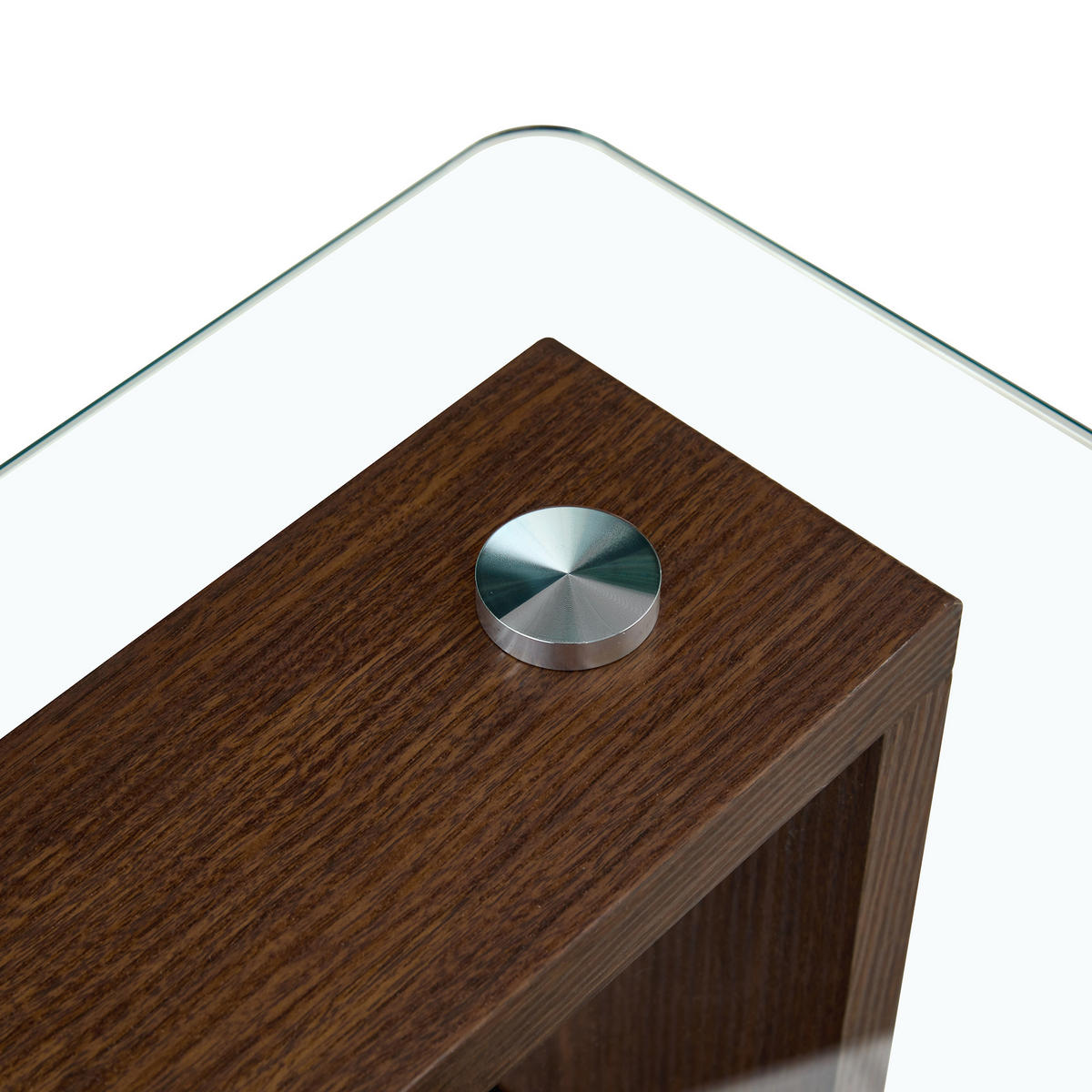 COUCHTISCH Walnuss 65/41/45,5 cm Mit Glasplatte - Walnussfarben, Holzwerkstoff (75/75/45.5cm) - PANGIVO