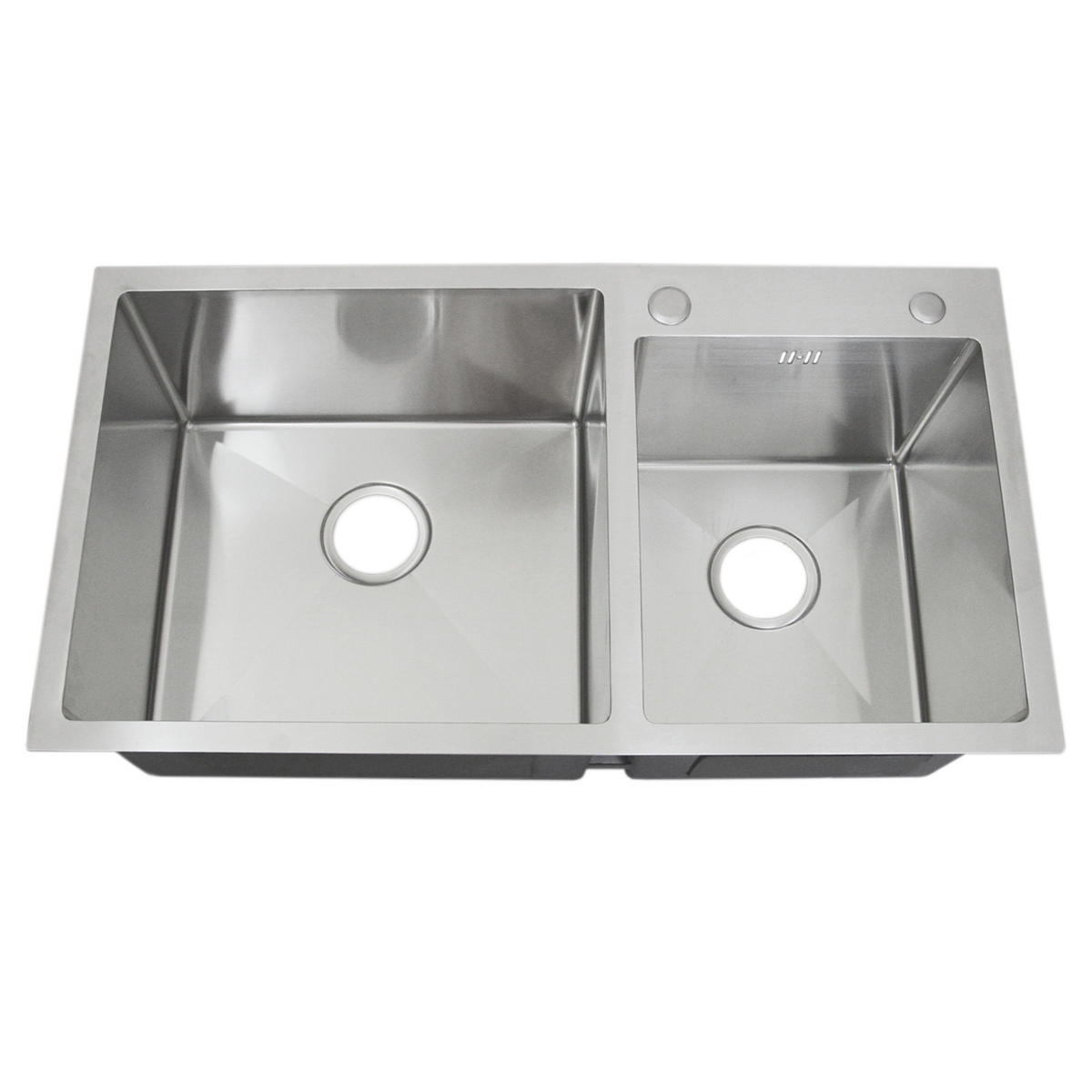 DOPPELSPÜLE Edelstahl - Alufarben, Metall (82/1/45cm) - Monstershop
