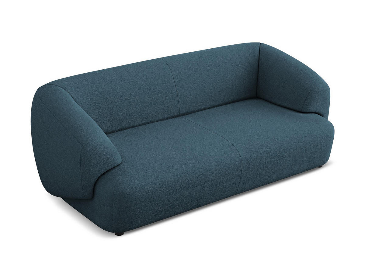 3-SITZER SOFA Bouclé Stoff Blau - Blau/Schwarz, Kunststoff/Textil (212/81/98cm) - Makamii